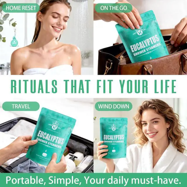 Alt view image 5 of 7 - Shower Steamers Aromatherapy for Women & Men, Eucalyptus Mint Essential Oil