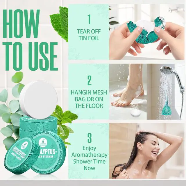 Alt view image 6 of 7 - Shower Steamers Aromatherapy for Women & Men, Eucalyptus Mint Essential Oil