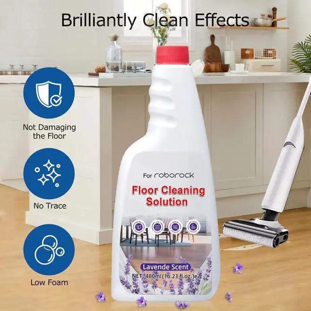 Alt view image 3 of 7 - Floor Solution for Roborock Floor Cleaning Solution, Residue & Streak Free Deep Clean for Hardwood, Compatible with Roborock Saros 10/10R/Z70, Q7 Q8 Q10 S7 S8 Qrevo Series (Lavender)