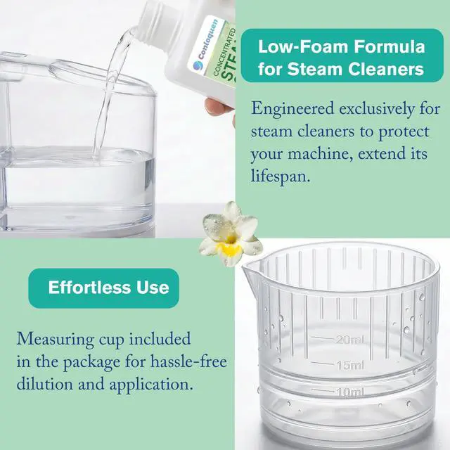 Alt view image 6 of 7 - 20X Concentrated Steam Mop Solution Makes 2.64 Gallon Formula for All Steam Mop Cleaners, Multisurface Cleaner Demineralized Water for Steam Machines 16.9 FL.OZ, Fresh Floral Scent