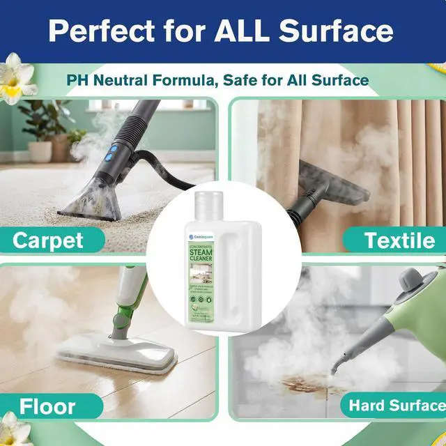Alt view image 5 of 7 - 20X Concentrated Steam Mop Solution Makes 2.64 Gallon Formula for All Steam Mop Cleaners, Multisurface Cleaner Demineralized Water for Steam Machines 16.9 FL.OZ, Fresh Floral Scent