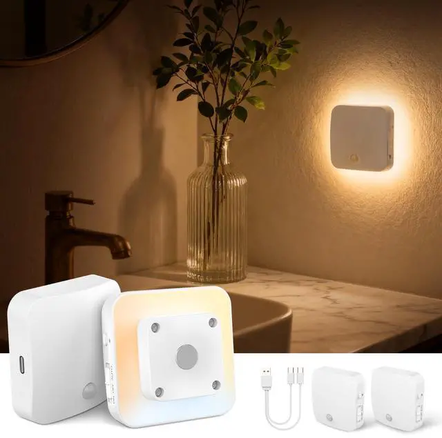 Main image of Rechargeable Night Light Backlit, 3CCT Motion Sensor Light Indoor, 2 Pack