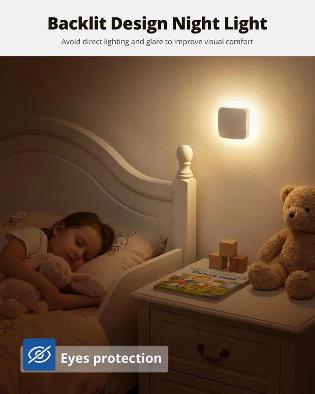 Alt view image 3 of 7 - Rechargeable Night Light Backlit, 3CCT Motion Sensor Light Indoor, 2 Pack