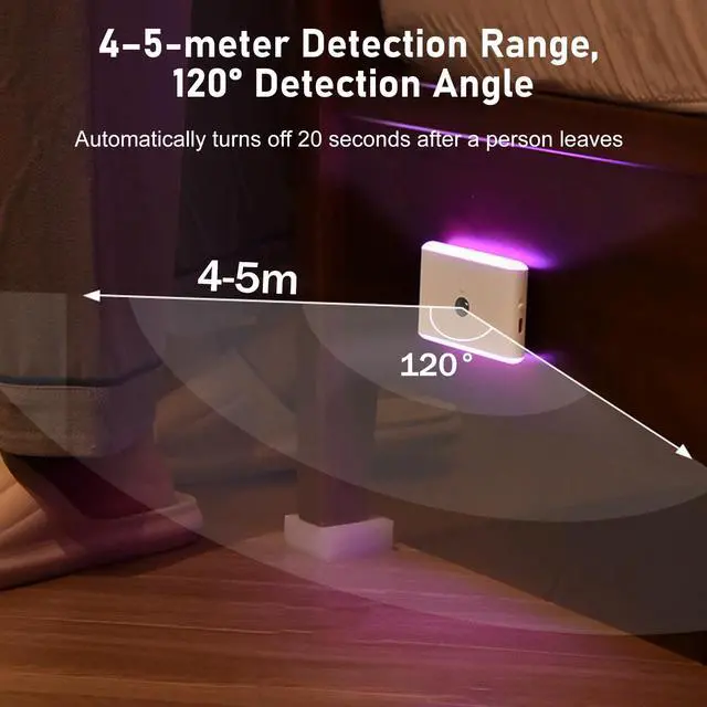 Alt view image 2 of 6 - 2 Pack Motion Sensor Night Light, Rechargeable Stair Lights Indoor RGB Motion Sensor Light for Hallway, Stairway, Bathroom, Bedroom, Kitchen, Wireless Magnetic Attachment