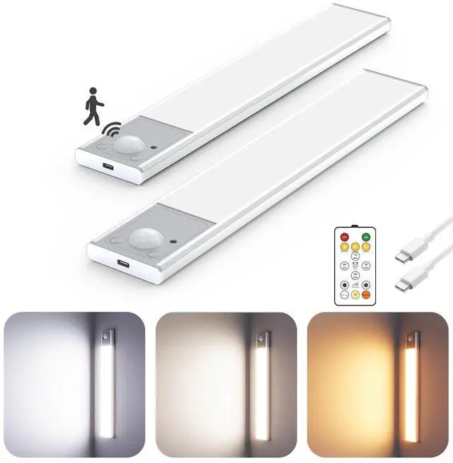 Main image of 8" Under Cabinet Lighting Wireless, Remote, Motion Sensor, 2Pack, Silver