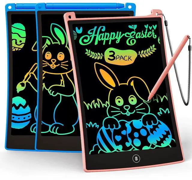 Main image of Kids Toys 3 Pack LCD Writing Tablet, Colorful Drawing Pad Erasable Doodle Board, Educational Learning Toys Birthday Gifts for Boys Girls Age 3 4 5 6 7 8(Blue & Pink & SkyBlue)