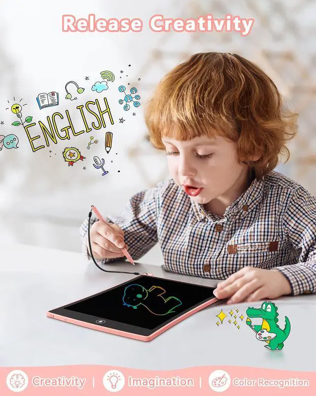 Alt view image 4 of 7 - Kids Toys 3 Pack LCD Writing Tablet, Colorful Drawing Pad Erasable Doodle Board, Educational Learning Toys Birthday Gifts for Boys Girls Age 3 4 5 6 7 8(Blue & Pink & SkyBlue)
