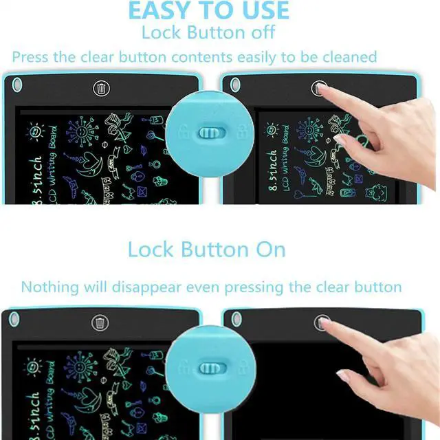 Alt view image 3 of 6 - 4 Pack LCD Writing Tablet for Kids Doodle Board 8.5-Inch, Electronic Drawing Tablet Drawing Pad,Notebook Boogie Tablet for Toddler Learning Toys Gift for 3 4 5 6 Years Old Boy Girl