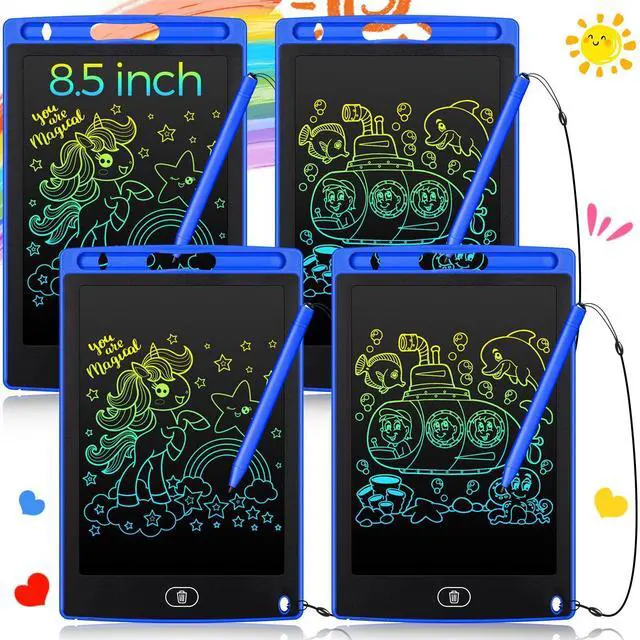 Main image of 4 Pcs LCD Writing Tablet for Kids, 8.5 Inch Colorful Toddler Doodle Board Tablet, Reusable Electronic LCD Writing Board for Boys Girls Age 3-8 Birthday Gifts(Blue)