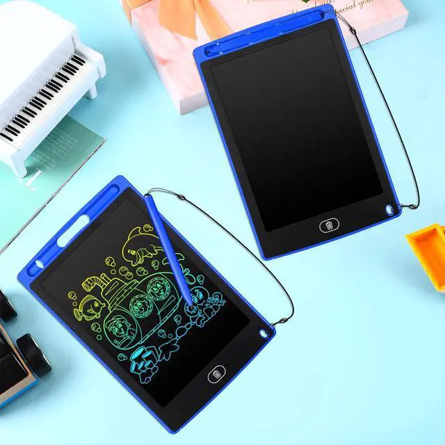 Alt view image 7 of 7 - 4 Pcs LCD Writing Tablet for Kids, 8.5 Inch Colorful Toddler Doodle Board Tablet, Reusable Electronic LCD Writing Board for Boys Girls Age 3-8 Birthday Gifts(Blue)