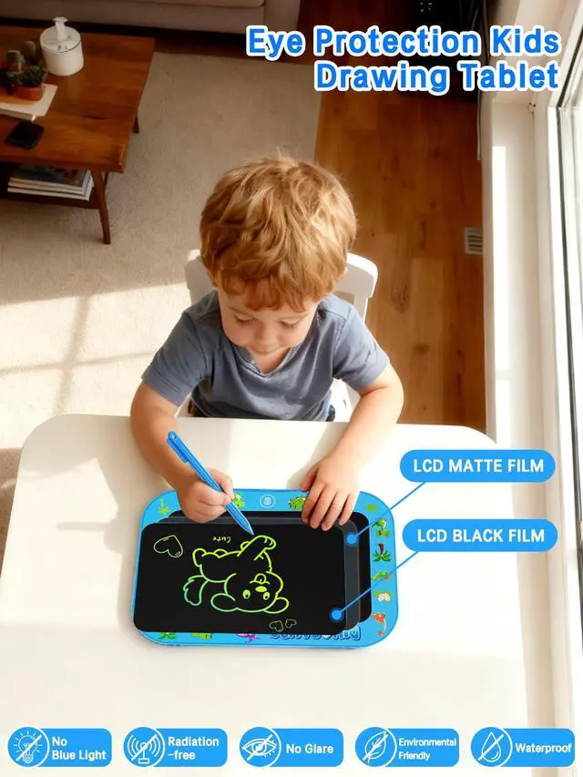 Alt view image 3 of 7 - Kids LCD Writing Tablet, Mess Free Coloring Books, Travel Toys