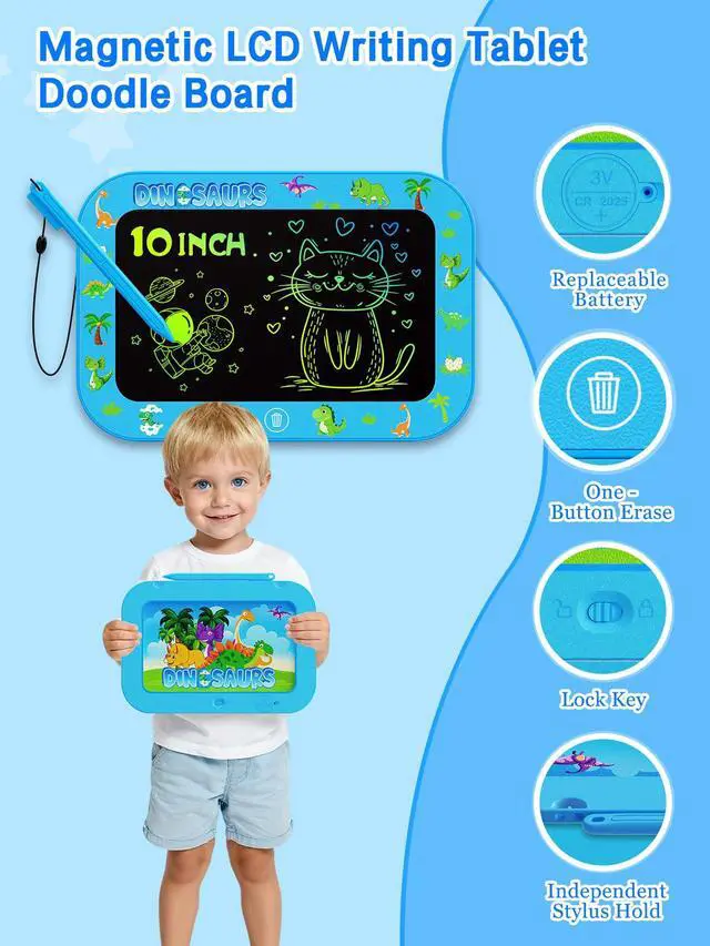 Alt view image 4 of 7 - Kids LCD Writing Tablet, Mess Free Coloring Books, Travel Toys