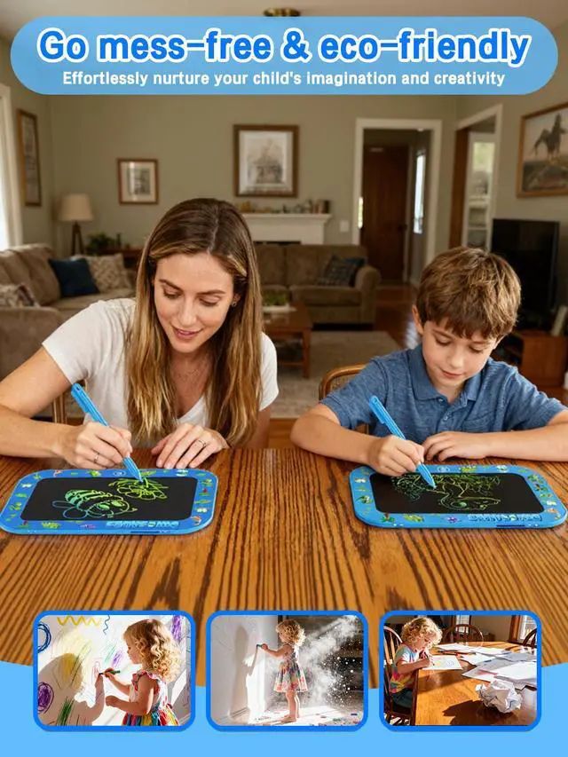 Alt view image 5 of 7 - Kids LCD Writing Tablet, Mess Free Coloring Books, Travel Toys