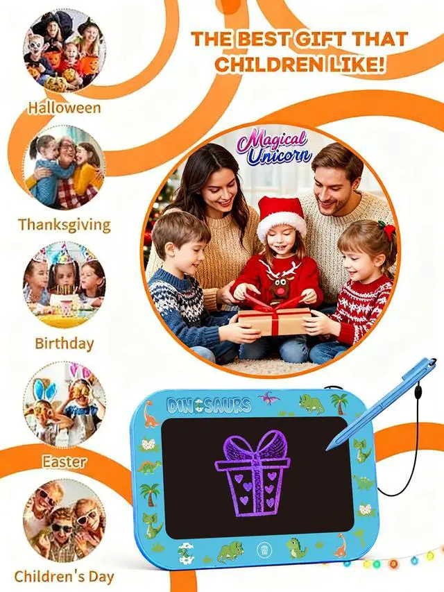 Alt view image 6 of 7 - Kids LCD Writing Tablet, Mess Free Coloring Books, Travel Toys