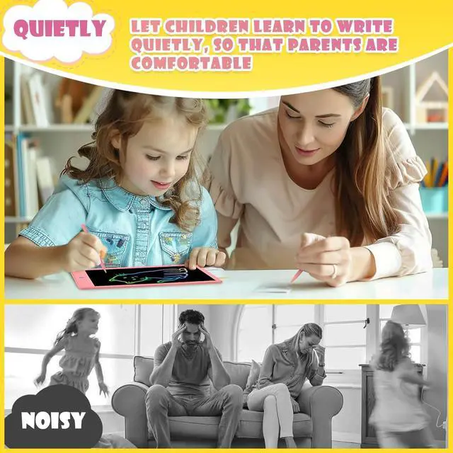 Alt view image 6 of 7 - 10" LCD Writing Tablet for Kids, No Mess Coloring Books for Toddler