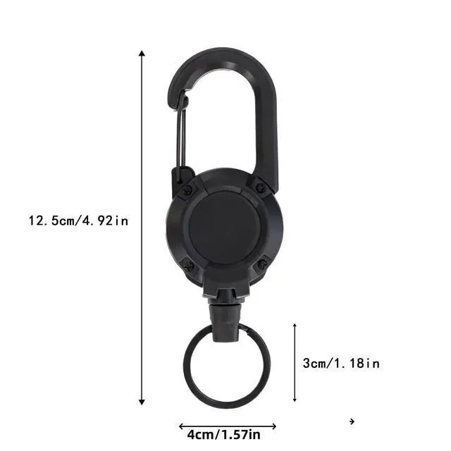 Alt view image 2 of 7 - 3 Pack Heavy Duty Retractable Keychain, Retractable ID Badge Clip Reel with Steel Cable and Carabiner Clip