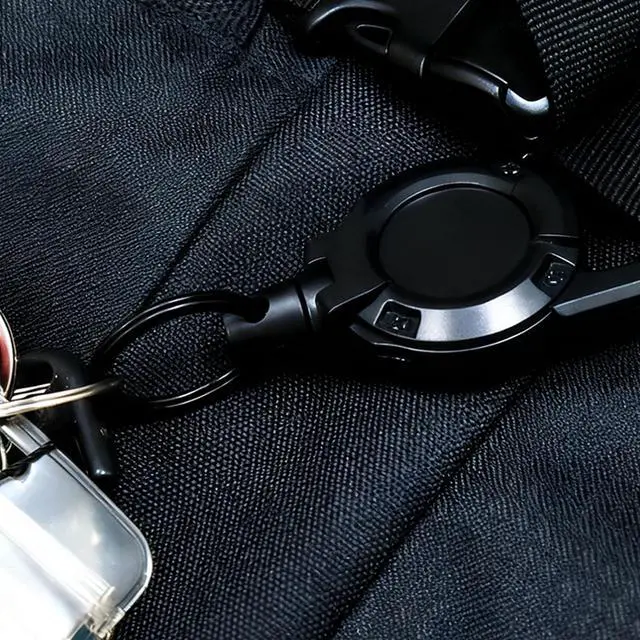 Alt view image 4 of 7 - 3 Pack Heavy Duty Retractable Keychain, Retractable ID Badge Clip Reel with Steel Cable and Carabiner Clip