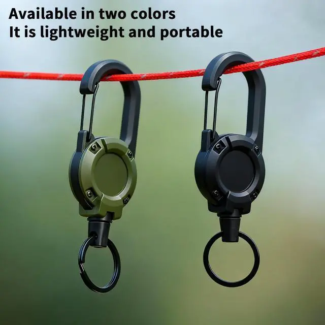 Alt view image 5 of 7 - 3 Pack Heavy Duty Retractable Keychain, Retractable ID Badge Clip Reel with Steel Cable and Carabiner Clip