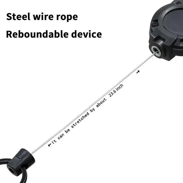 Alt view image 3 of 7 - 3 Pack Heavy Duty Retractable Keychain, Retractable ID Badge Clip Reel with Steel Cable and Carabiner Clip