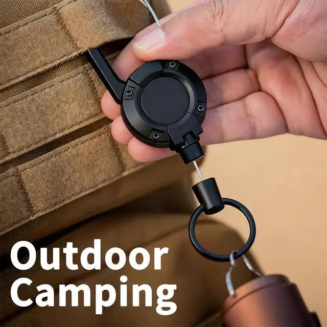 Alt view image 6 of 7 - 3 Pack Heavy Duty Retractable Keychain, Retractable ID Badge Clip Reel with Steel Cable and Carabiner Clip