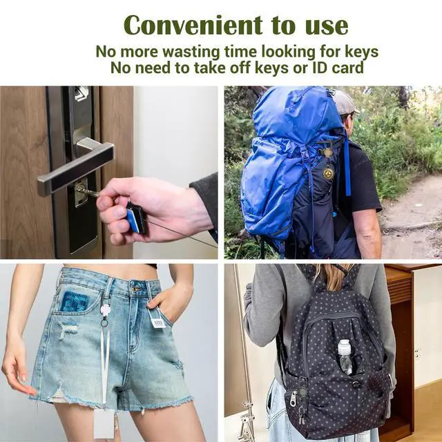 Alt view image 6 of 7 - 4pcs Heavy Duty Retractable Keychain, Carabiner Badge Holder Retractable Badge Reel ID Holder Extendable Cord Key Ring Clip Anti-Lost Key Holders Multi Tool Carabiner Keychains, 8 oz