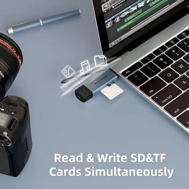 Alt view image 4 of 7 - SD Card Reader, USB 3.0 and USBC to SD/microSD Adapter for MacBook Pro/Air M1 M2,Mac,iPad 10th/Mini 6,XPS 15,Samsung Galaxy S23 S22,Tab S9 S7 S6 A8,Surface Laptop,Chromebook,Windows PC