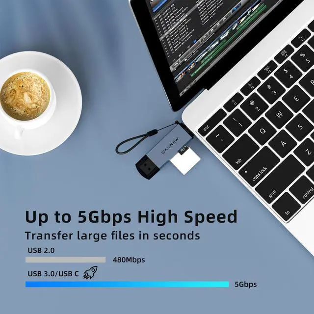 Alt view image 6 of 7 - SD Card Reader, USB 3.0 and USBC to SD/microSD Adapter for MacBook Pro/Air M1 M2,Mac,iPad 10th/Mini 6,XPS 15,Samsung Galaxy S23 S22,Tab S9 S7 S6 A8,Surface Laptop,Chromebook,Windows PC