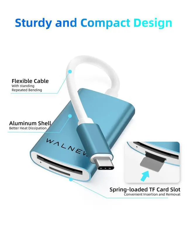 Alt view image 5 of 7 - USB C Micro SD Card Reader with Dual Slots, Memory Card Reader