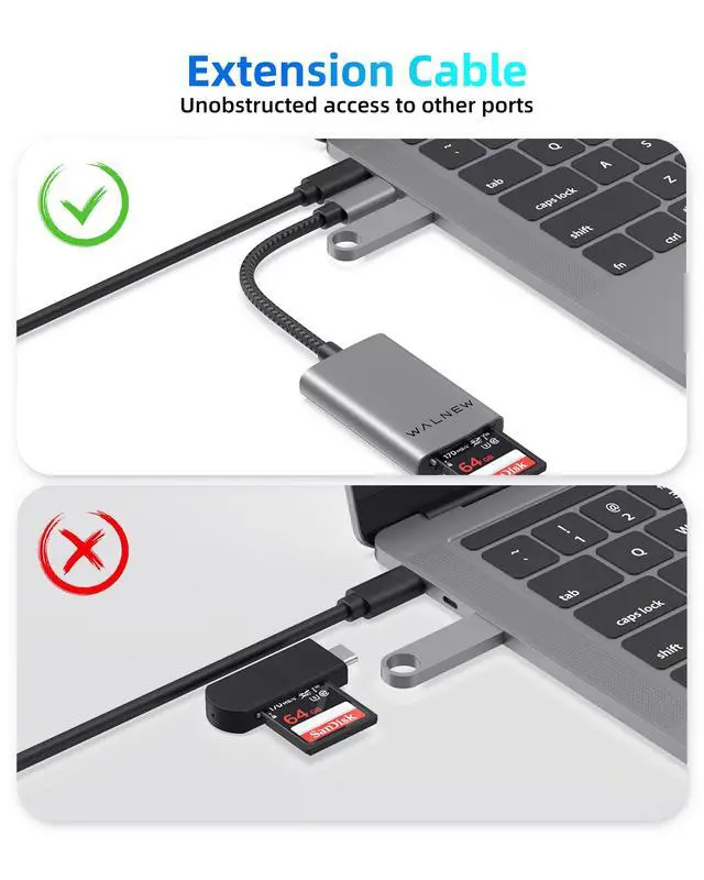 Alt view image 7 of 7 - USB C Micro SD Card Reader with Dual Slots, Memory Card Reader