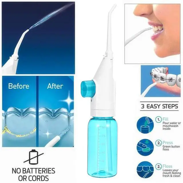Alt view image 3 of 7 - Portable Oral Irrigator Water Flosser Dental Water Toothbrush Toothpick Nasal Irrigator Implement Teeth Cleaner Oral Hygiene flossers for Home Travel with 5pcs Nozzles (Nozzle and Tongue Scraper)