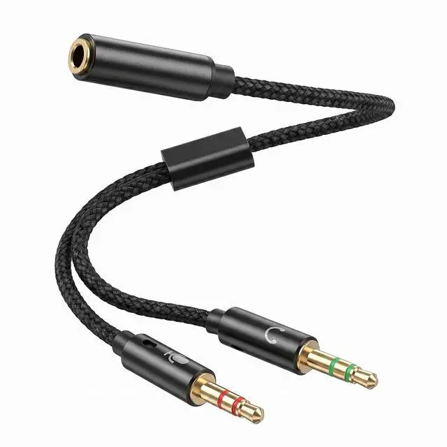 Main image of 3.5mm Female to 2 Dual Male 3.5mm Audio Splitter, 2-in-1 Y Separator