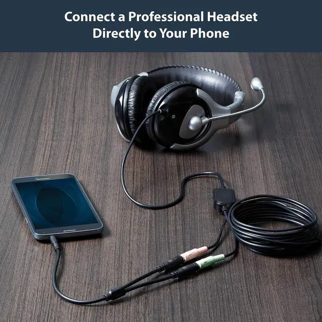Alt view image 5 of 5 - Headset Adapter, Microphone and Headphone Splitter - 3.5mm Male Aux to 3.5mm Female Audio & Mic Combo Jack Y Cable for Laptop / PC (MUYHSMFF) Black
