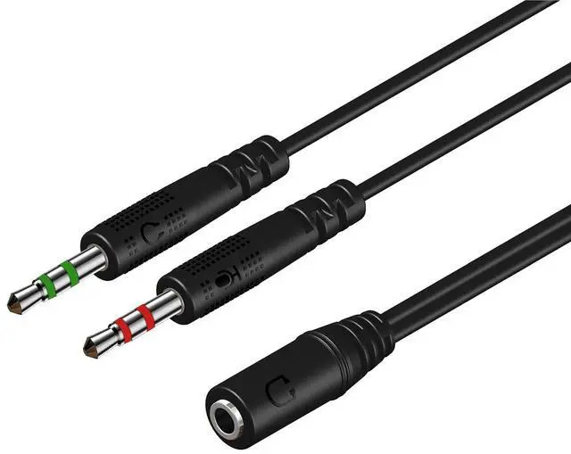 Main image of Headphone Splitter for PC 3.5mm Female to Dual 3.5mm Male Mic Y Splitter