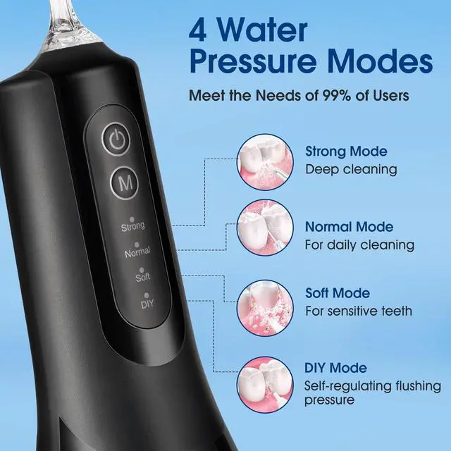 Alt view image 3 of 7 - Water Dental Flosser Teeth Pick,Portable Cordless Oral Irrigator,260MLRechargeable Travel Irrigation Cleaner, IPX7 Waterproof,Electric Flossing for Teeth Cleaning