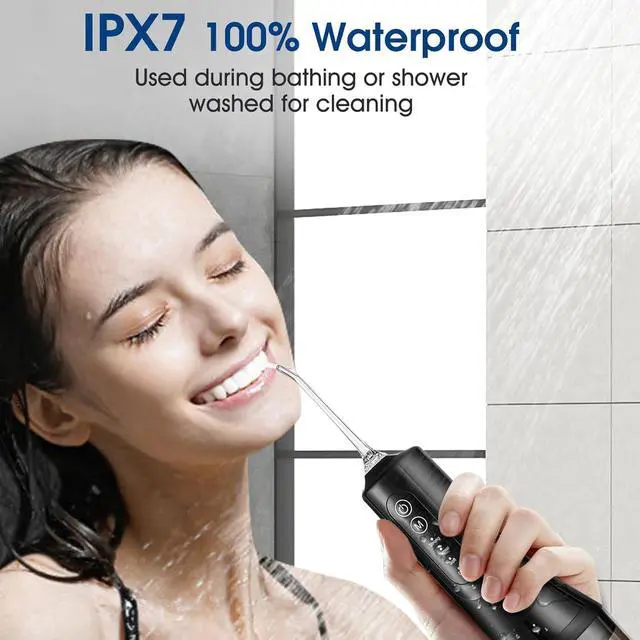 Alt view image 6 of 7 - Water Dental Flosser Teeth Pick,Portable Cordless Oral Irrigator,260MLRechargeable Travel Irrigation Cleaner, IPX7 Waterproof,Electric Flossing for Teeth Cleaning