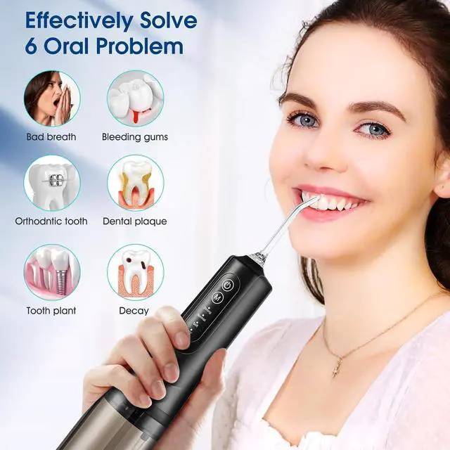 Alt view image 7 of 7 - Water Dental Flosser Teeth Pick,Portable Cordless Oral Irrigator,260MLRechargeable Travel Irrigation Cleaner, IPX7 Waterproof,Electric Flossing for Teeth Cleaning