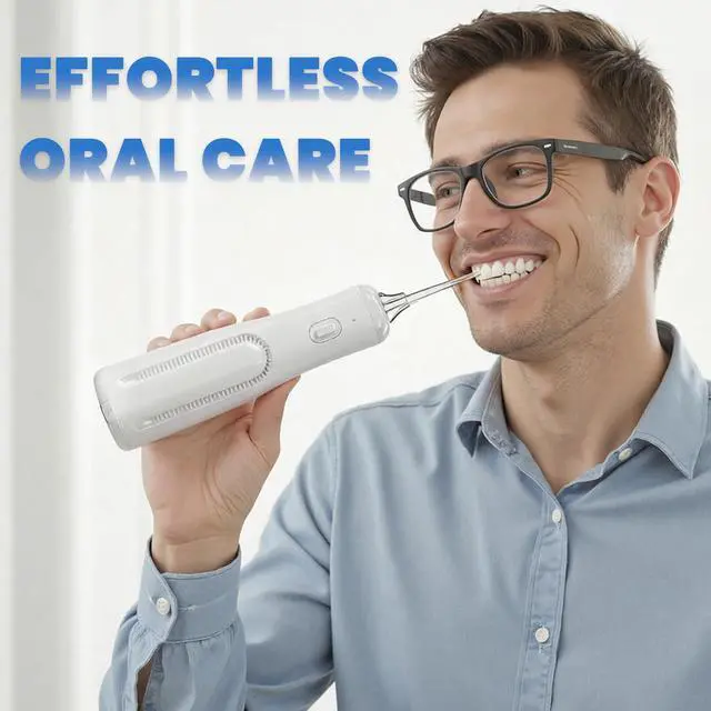 Alt view image 7 of 7 - Water Dental Flosser Teeth Pick: Portable Oral Irrigator, 3 Modes Cordless Water flosser,Battery Operated, IPX5 Waterproof Flossing Machine for Teeth Cleaning for Travel Home - White