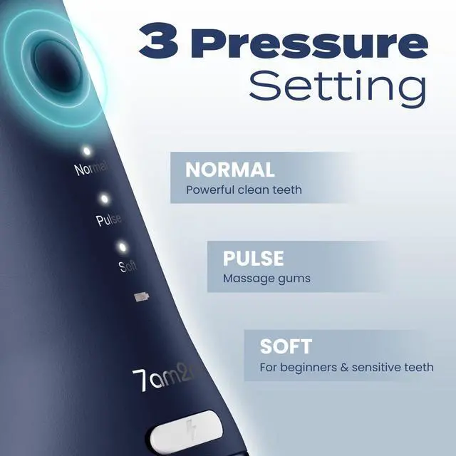 Alt view image 2 of 7 - Cordless Water Flosser Oral Irrigator, IPX7 Waterproof, Navy Blue