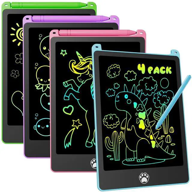 Main image of 4 Pack LCD Writing Tablet for Kids, 8.5 Inch Colorful Doodle Board Drawing Tablet with Stylus, Erasable Reusable Educational Learning Travel Toys Birthday Gifts for 3 4 5 6 7 8 Years Boys Girls