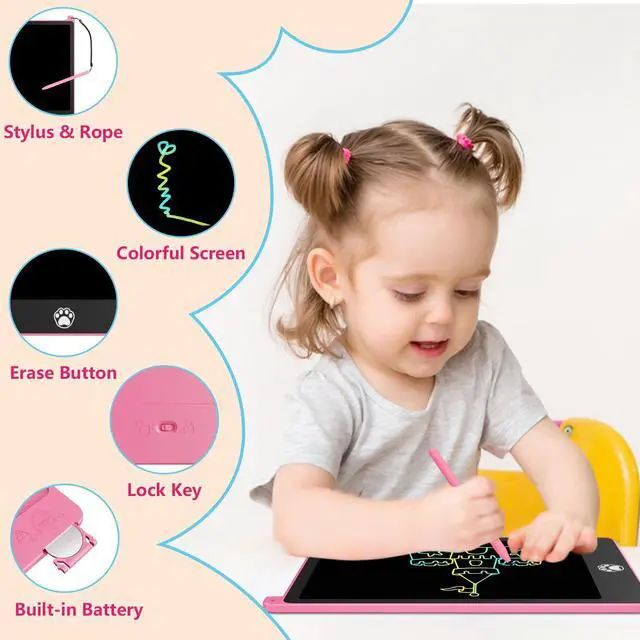 Alt view image 3 of 7 - 4 Pack LCD Writing Tablet for Kids, 8.5 Inch Colorful Doodle Board Drawing Tablet with Stylus, Erasable Reusable Educational Learning Travel Toys Birthday Gifts for 3 4 5 6 7 8 Years Boys Girls
