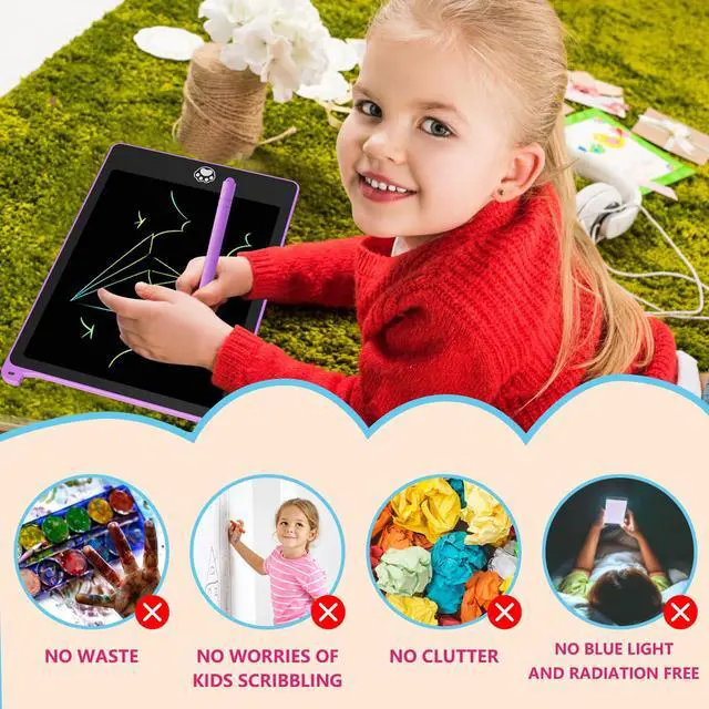 Alt view image 4 of 7 - 4 Pack LCD Writing Tablet for Kids, 8.5 Inch Colorful Doodle Board Drawing Tablet with Stylus, Erasable Reusable Educational Learning Travel Toys Birthday Gifts for 3 4 5 6 7 8 Years Boys Girls