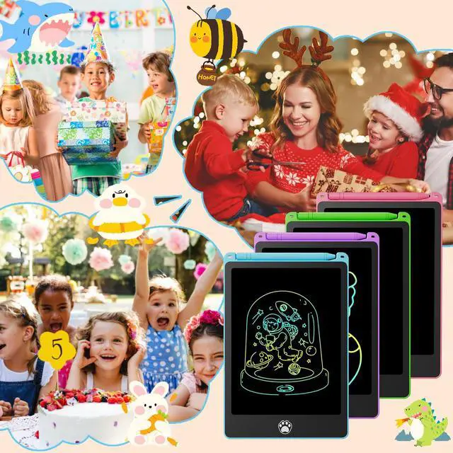 Alt view image 7 of 7 - 4 Pack LCD Writing Tablet for Kids, 8.5 Inch Colorful Doodle Board Drawing Tablet with Stylus, Erasable Reusable Educational Learning Travel Toys Birthday Gifts for 3 4 5 6 7 8 Years Boys Girls