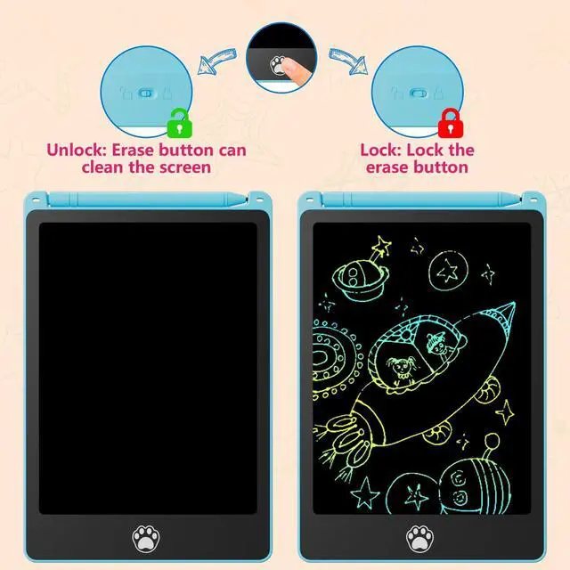 Alt view image 5 of 7 - 4 Pack LCD Writing Tablet for Kids, 8.5 Inch Colorful Doodle Board Drawing Tablet with Stylus, Erasable Reusable Educational Learning Travel Toys Birthday Gifts for 3 4 5 6 7 8 Years Boys Girls