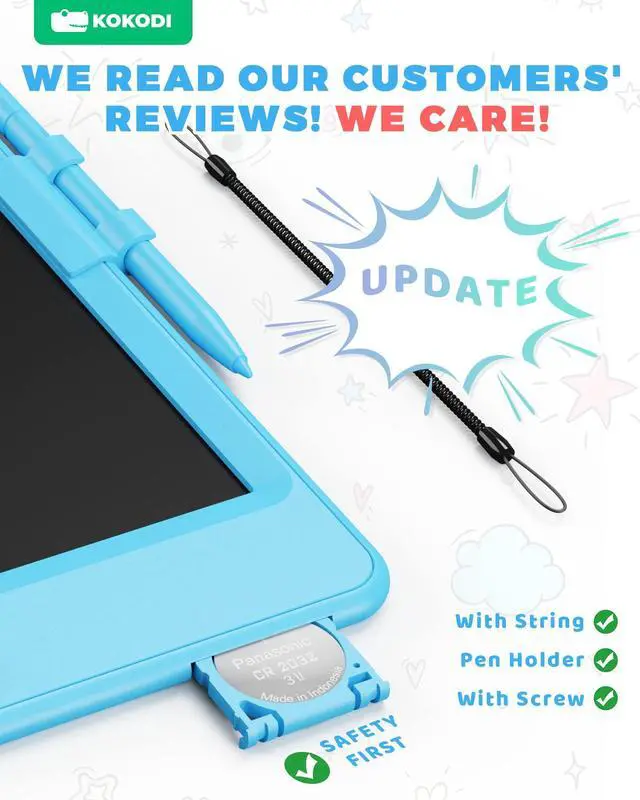 Alt view image 2 of 5 - LCD Writing Tablet 8.5-Inch Colorful Doodle Board, Electronic Drawing Tablet Drawing Pad for Kids, Educational and Learning Kids Toys Gifts for 3 4 5 6 7 8 Year Old Boys and Girls(Blue)