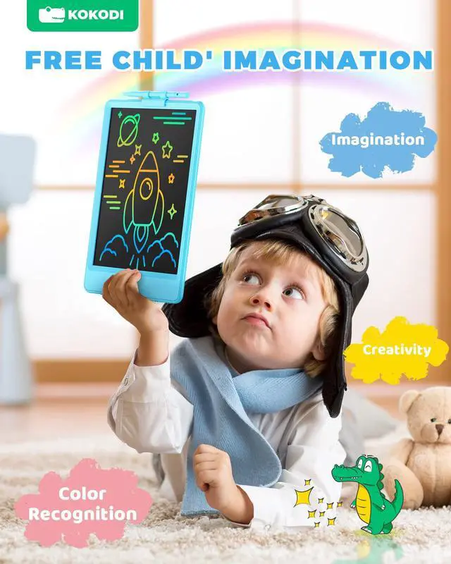Alt view image 4 of 5 - LCD Writing Tablet 8.5-Inch Colorful Doodle Board, Electronic Drawing Tablet Drawing Pad for Kids, Educational and Learning Kids Toys Gifts for 3 4 5 6 7 8 Year Old Boys and Girls(Blue)