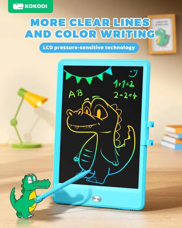 Alt view image 3 of 5 - LCD Writing Tablet 8.5-Inch Colorful Doodle Board, Electronic Drawing Tablet Drawing Pad for Kids, Educational and Learning Kids Toys Gifts for 3 4 5 6 7 8 Year Old Boys and Girls(Blue)
