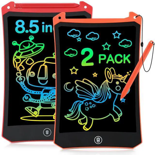 Main image of LCD Writing Tablet, 2 Pack Toddler Kids Toys, Red and Orange