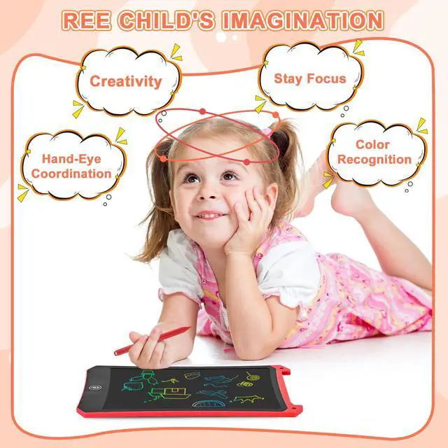 Alt view image 2 of 7 - LCD Writing Tablet, 2 Pack Toddler Kids Toys, Red and Orange