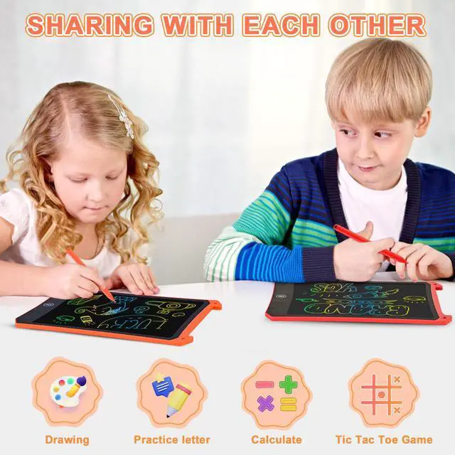 Alt view image 3 of 7 - LCD Writing Tablet, 2 Pack Toddler Kids Toys, Red and Orange