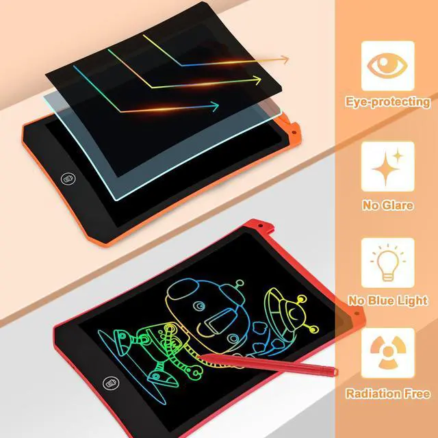Alt view image 5 of 7 - LCD Writing Tablet, 2 Pack Toddler Kids Toys, Red and Orange